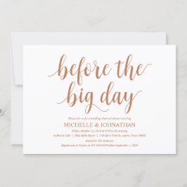 Rustic Bröllop Rehearsal Dinner, koppartema Inbjudningar