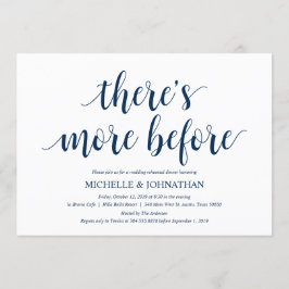 Rustic Bröllop Rehearsal Dinner, marinblått Inbjudningar