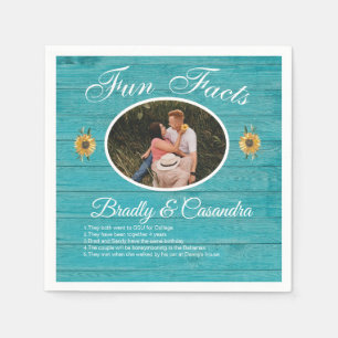 Rustic Bröllop Roligt Facts Solrosljust Teal Wood Pappersservett
