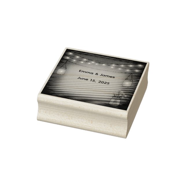 Rustic Bröllop Rubber Frimärke Stämpel (Stämpel)