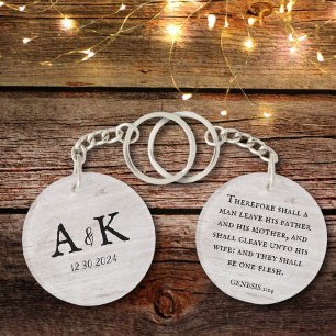 Rustic Bröllop Scripture Par Monogram