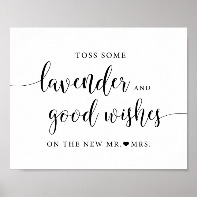 Rustic Bröllop - skicka av Lavender Toss-tecken Poster (Framsidan)