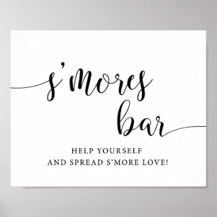 Rustic Bröllop Smores Pub Smore Kärlek Sign Poster