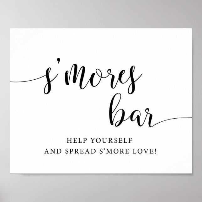 Rustic Bröllop Smores Pub Smore Kärlek Sign Poster (Framsidan)