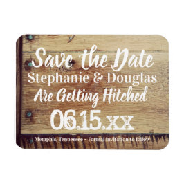 Rustic Bröllop spara datum Flexible Photo Magnet