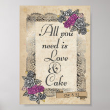 Rustic Bröllop Sweet and Cake Sign