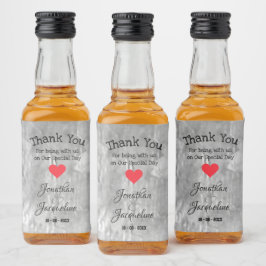 Rustic Bröllop Tack Gift Script Namn Mini Spritflaskor Etikett