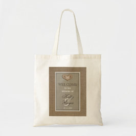Rustic Bröllop Welcome Bags Burlap Loop Tygkasse