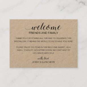 Rustic Bröllop Welcome Guests Gift Bag Basket Placeringskort