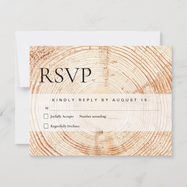 Rustic Bröllop Wood Clice Segce Mail i svar (Framsida)