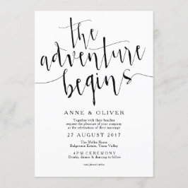 Rustic bröllopsinbjudan Äventyr börjar Inbjudningar