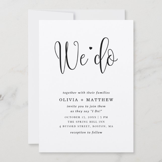 Rustic bröllopsinbjudan Kraft. Vi gör inbjudan (Framsida)