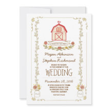 Rustic-bröllopsinbjudningar för lada