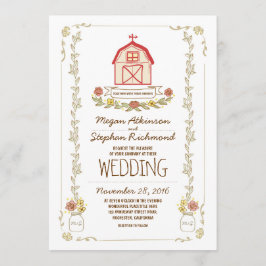 Rustic-bröllopsinbjudningar för lada inbjudningar