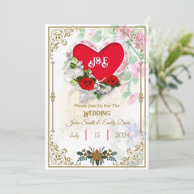 Rustic bröllopsinbjudningar med Osa QR-kod Inbjudningar (Stående Fram)