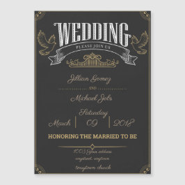 Rustic bröllopsinbjudningsmagnet, Anpassa mig! Magnetisk Inbjudningskort