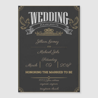 Rustic bröllopsinbjudningsmagnet, Anpassa mig! Magnetisk Inbjudningskort