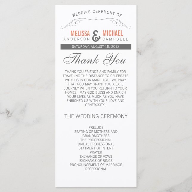 Rustic-Bröllopsprogram Program (Framsida)