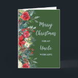 Rustic Brother farbror God jul Kort<br><div class="desc">God jul för skaderegleringskort i grönt av skogar och vattenfärgade blommor och löv.</div>