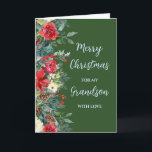 Rustic Brother Grandson God jul Kort<br><div class="desc">God jul för barnmorskkort i grönt av skogar och vattenfärgade blommor och löv.</div>