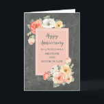 Rustic Brother och syster i advokatfirandet Kort<br><div class="desc">Lycklig-bröllop-årskort för bror och syster i juridik med blommor från land,  krita från mönster och hjärtlig vers.</div>