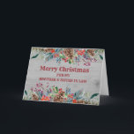 Rustic Brother och syster i Jul Kort<br><div class="desc">God jul för broder och syster i lagkort med vattenfärgat blad,  pinekoner och vintage mönster och tankfull vers.</div>