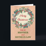 Rustic Brother och syster i Law God jul Kort<br><div class="desc">God jul för broder och syster i lagkort med en rustik vattenfärgad julklapp och tankfull vers.</div>