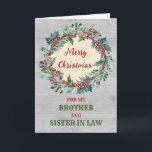 Rustic Brother och syster i Law God jul Kort<br><div class="desc">God jul för broder och syster i lagkort med en rustik vattenfärgad julklapp och tankfull vers.</div>