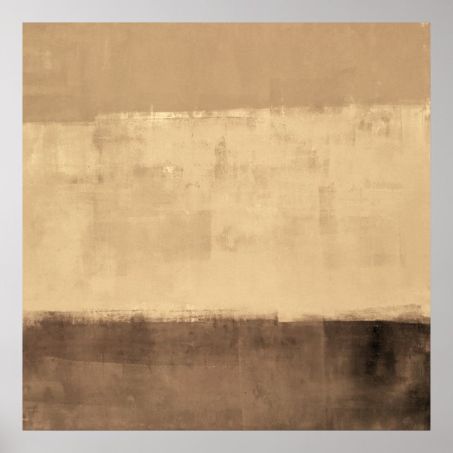 'Rustic' Brown Abstract Art Poster (Framsidan)