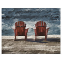Rustic Brown Adirondack Beach-stolar Art