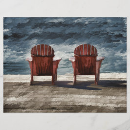 Rustic Brown Adirondack Beach-stolar Art