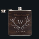 Rustic Brown Antler Monogrammed Groomsman Gift Fickplunta<br><div class="desc">Öka en skål i stil med vår elegant Walnut Brown Hjort Antler Groomsman Gift Flask - den perfekt groomsmanpresenten för din stora dag. Designad med ett slimmat, minimalistiskt utseende har denna kolv ett hjort som är svårt skissat och kan vara personlig med initialer eller namn i familjen för en meningsfull...</div>