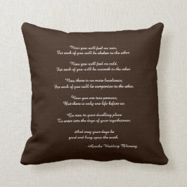 Rustic Brown Apache Blessing Bröllop Gift Square Kudde