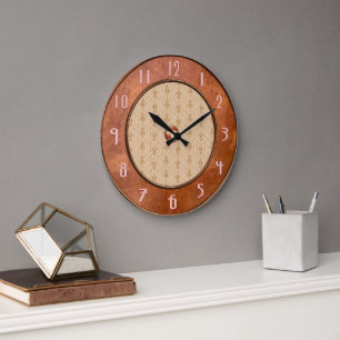 Rustic Brown Art Deco Stil Clock Stor Klocka