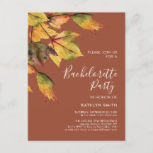 Rustic Brown Autumn Foliage Bachelorette Party