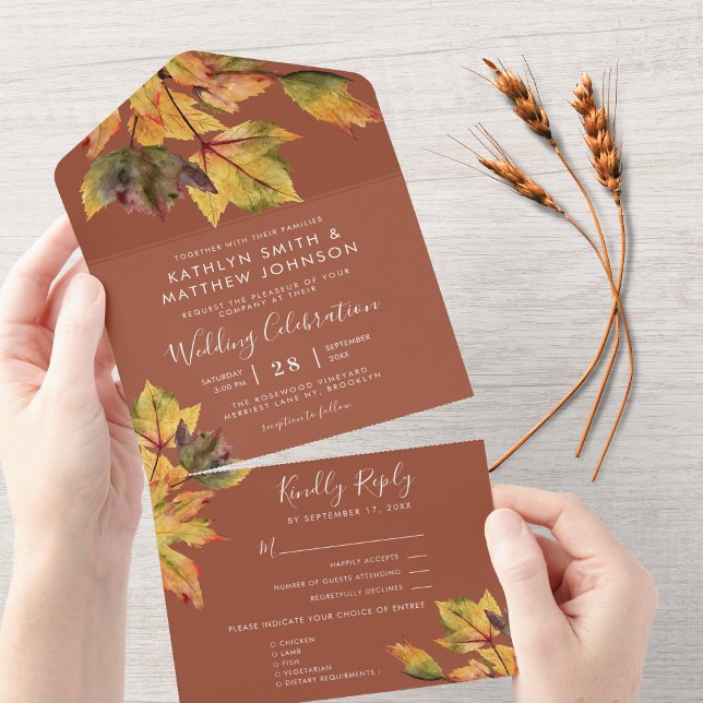 Rustic Brown Autumn Foliage Fall Wedding (Skapare uppladdad)