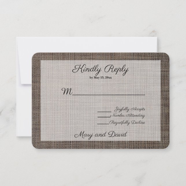 Rustic Brown Background Bröllop OSA Card (Framsida)