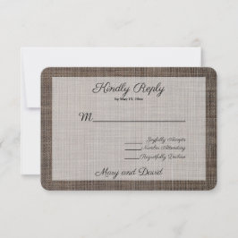 Rustic Brown Background Bröllop OSA Card Kort