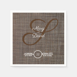 Rustic Brown Background Bröllop Papper Napkins Pappersservett