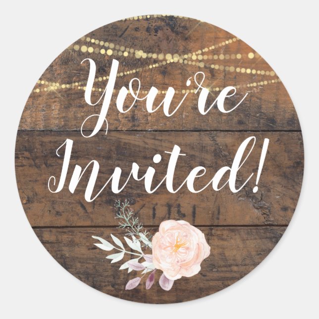 Rustic Brown Barn Wood-📧 Runt Klistermärke (Framsida)