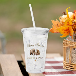 Rustic Brown Bear Family Baby Shower Take Away Mugg