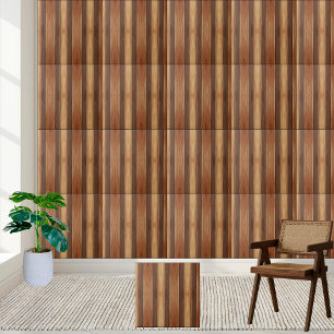 Rustic Brown & Beige Wooden Mönster Kakelplatta