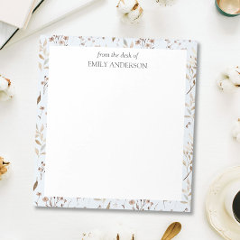 Rustic Brown Blommigt botaniskt från skrivbordet Anteckningsblock