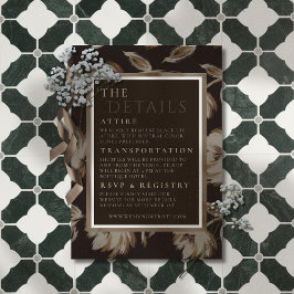 Rustic Brown Botanical Pattern Wedding Tilläggskort