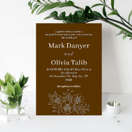 Rustic Brown bröllopsinbjudan | Naturlig Inbjudningar