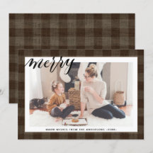 Rustic Brown Buffalo Play Elegant Script MERRY
