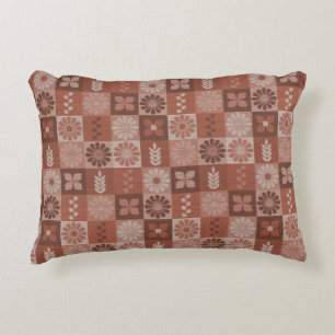 Rustic Brown Burlap Flowers Lämnar accentfyllning Prydnadskudde