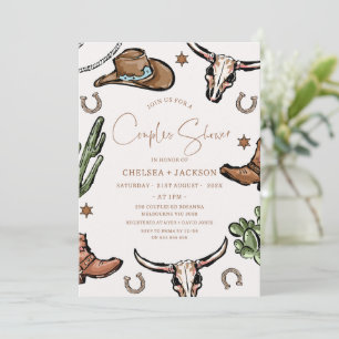 Rustic Brown Cowboys Westerna par Shower-Möhippa Inbjudningar