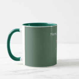 Rustic Brown Cream Green Deer Mugg