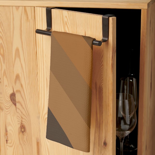 Rustic Brown Diagonal Rand Kökshandduk (Thirds Fold)